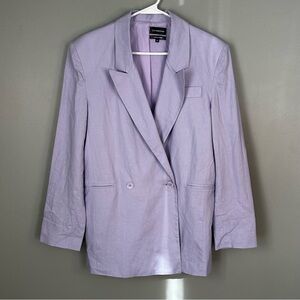 Carbon38 oversized linen blazer purple small women’s‎